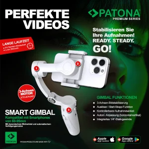 PATONA Premium 3-Achsen Gimbal für Smartphone