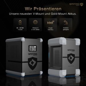 PATONA PROTECT V-Mount Akku V300 PD100 297Wh USB-C USB-A 2xD-Tap