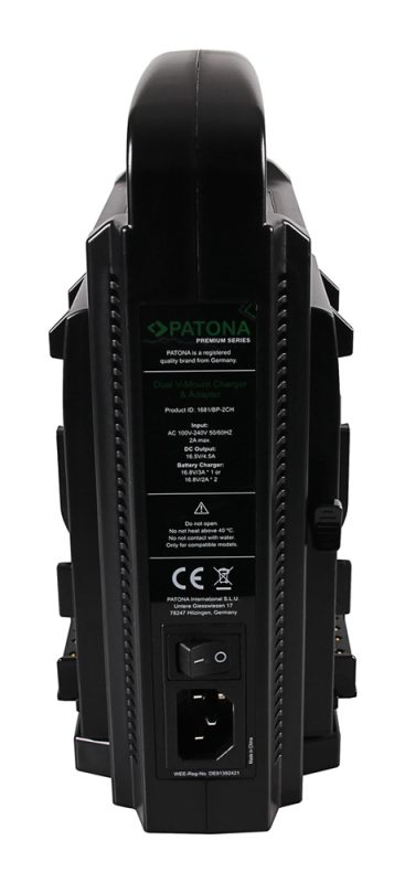 PATONA Dual V-Mount Ladegerät f. Sony BP-95W BP-GL65 BP-190WS mit 4-Pin XLR Kabel Sony – Bild 8
