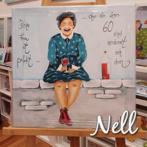 Leinwandbild „Keine Frau ist perfekt…aber die über 60 sind verdammt nah dran“ 50cm x 50cm