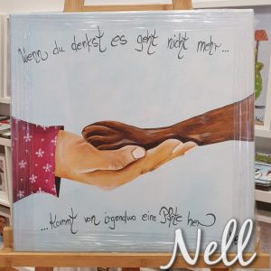 Leinwandbild  „Wenn du denkst es geht nicht mehr…kommt von irgendwo eine Pfote her“ 80cm x 80cm