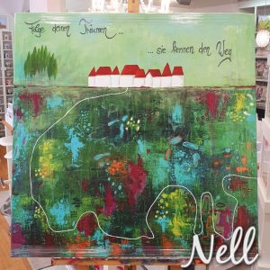 Leinwandbild 80cm x 80cm DRUCK „Folge deinen Träumen….sie kennen den Weg!“