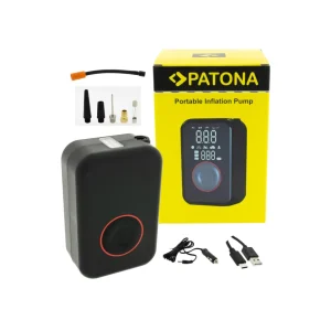 Elektrische Luftpumpe 10,3 bar – PATONA Akku Kompressor mit LED-Licht