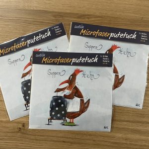 Microfaserputztuch Für Brille u. Handy „Suppenhuhn“