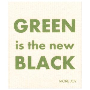 Schwammtuch Green Is The New Black on white