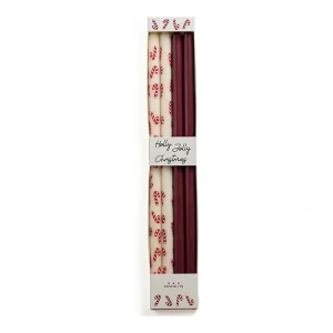 Holly Jolly – XL Stabkerzen 30 cm mit Zuckerstangen