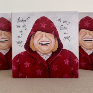 HOLZBILD 10cm x 10cm „Manchmal rede ich mit mir selbst…..und dann lachen wir beide“