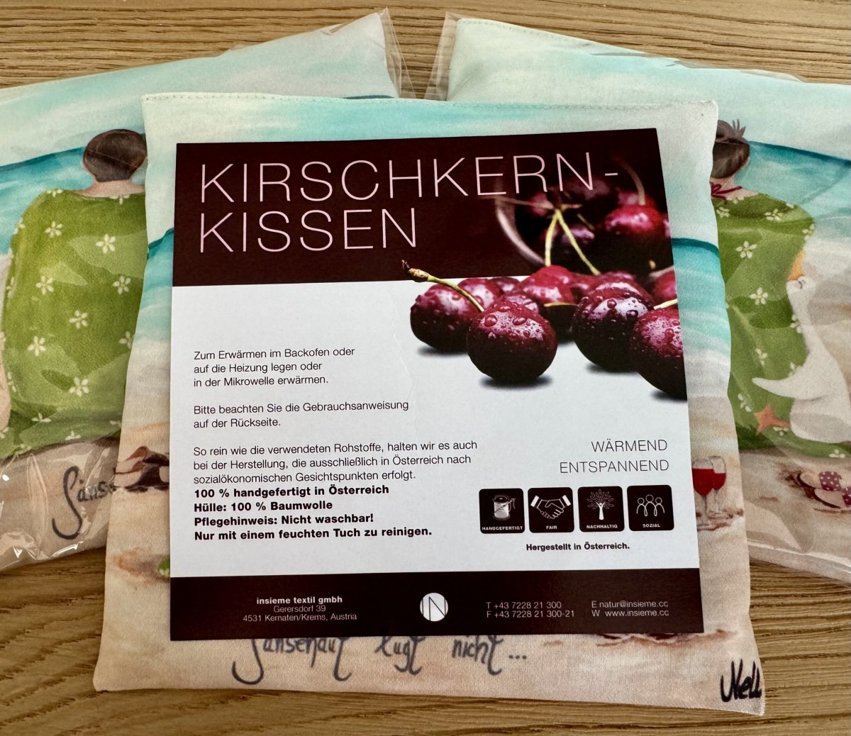 Kirschkernkissen 18cm x 18cm „Gänsehaut lügt nicht….“ – Bild 4