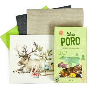 Gift box Chocolate Truffle and Reindeer dishcloth