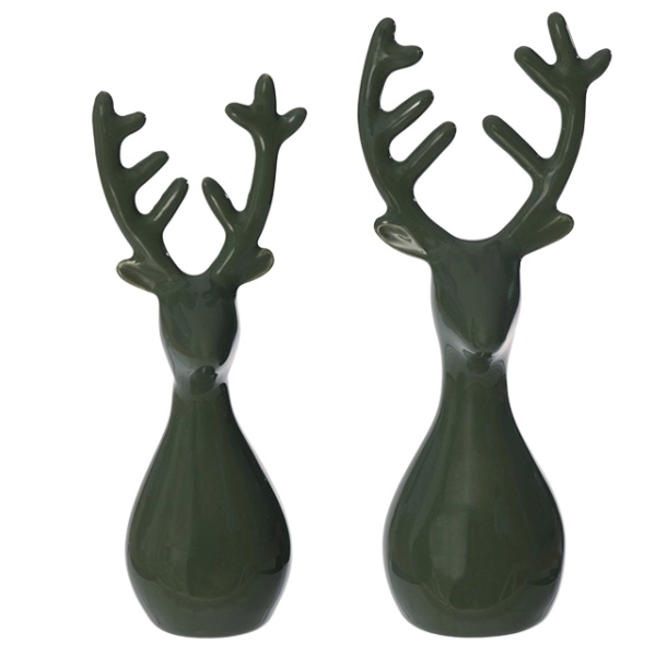 Keramik-Rentier „Hunting Green“ – ein Weihnachtsliebling in tiefem Grün