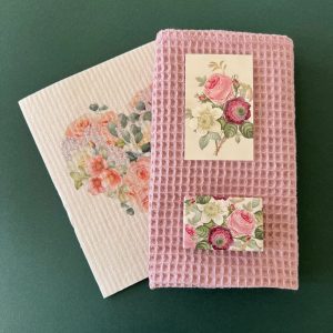 Geschenkset Rose Handtuch und Seife