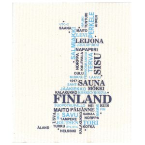 Dishcloth Finland map and words