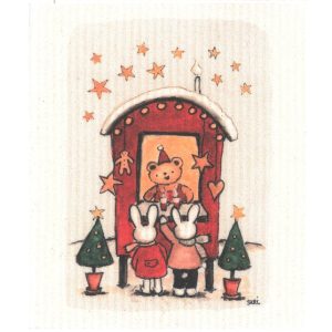 Sari’s Artwork Schwammtuch Weihnachtsmarkt