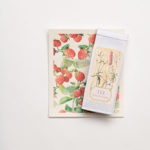 Geschenkverpackung Himbeere Tee und Schwammtuch