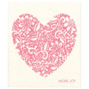 Schwammtuch Wedding heart white