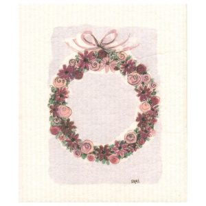 Tiskirätti Kukkakranssi, purppura, Sari’s Artwork