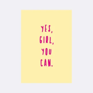 Postkarte „Yes Girl You Can“ – moderne Motivationskarte