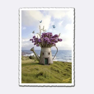 Postkarte Blumen Gießkanne von Impossible Cards