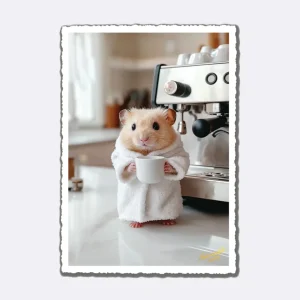 Postkarte Coffee Hamster von Impossible Cards