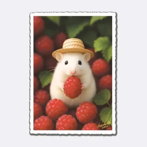 Postkarte Raspberry Hamster von Impossible Cards