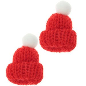 Wichtel-Strickmützchen – 2er-Set mit Bommel